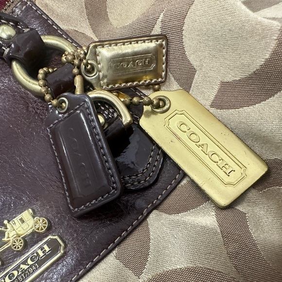 Coach Signature Canvas Shoulder Bag in Brown and Tan - Picture 3 of 5